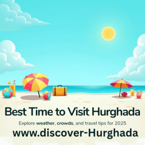 Sunny beach in Hurghada with clear skies and turquoise sea – best time to visit in 2025