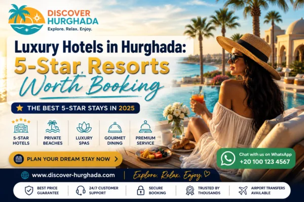Luxury Hotels in Hurghada featuring a luxury beachfront resort, private beach, 5-star accommodation, premium service, spa facilities, and Red Sea views