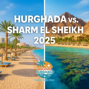 Colorful waterfront in Hurghada representing comparison with Sharm El Sheikh for travel and expat living in 2025
