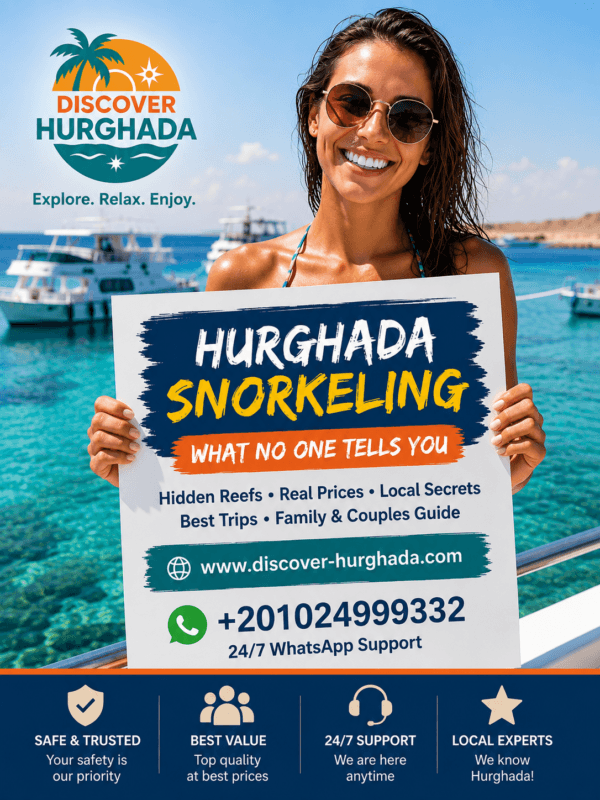 Hurghada snorkeling guide showing Red Sea coral reefs, snorkeling trips, local secrets, hidden spots and marine life in Hurghada Egypt