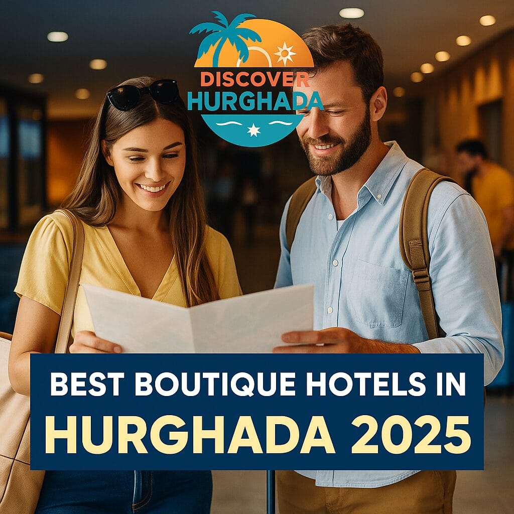 Square social media image for Best Boutique Hotels in Hurghada 2025 – Discover Hurghada branding