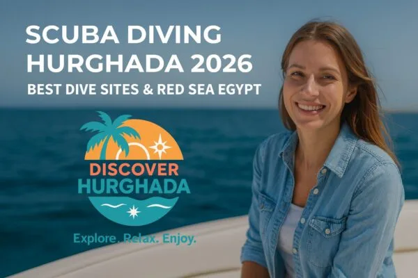 Scuba diving Hurghada – divers exploring Red Sea coral reefs, colorful fish, and wrecks near Giftun Island Egypt