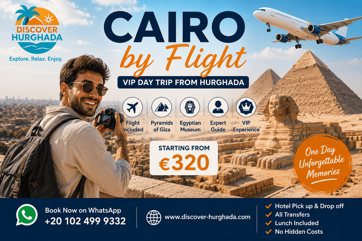 Private tours in Hurghada Cairo by flight VIP day trip