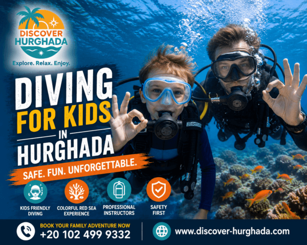 Diving for Kids in Hurghada 2026 family scuba diving experience in the Red Sea with professional instructors and Discover Hurghada