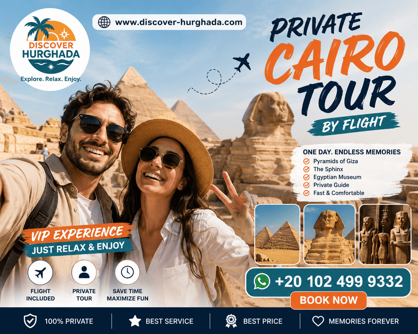 Private Cairo tour by flight from Hurghada VIP excursion