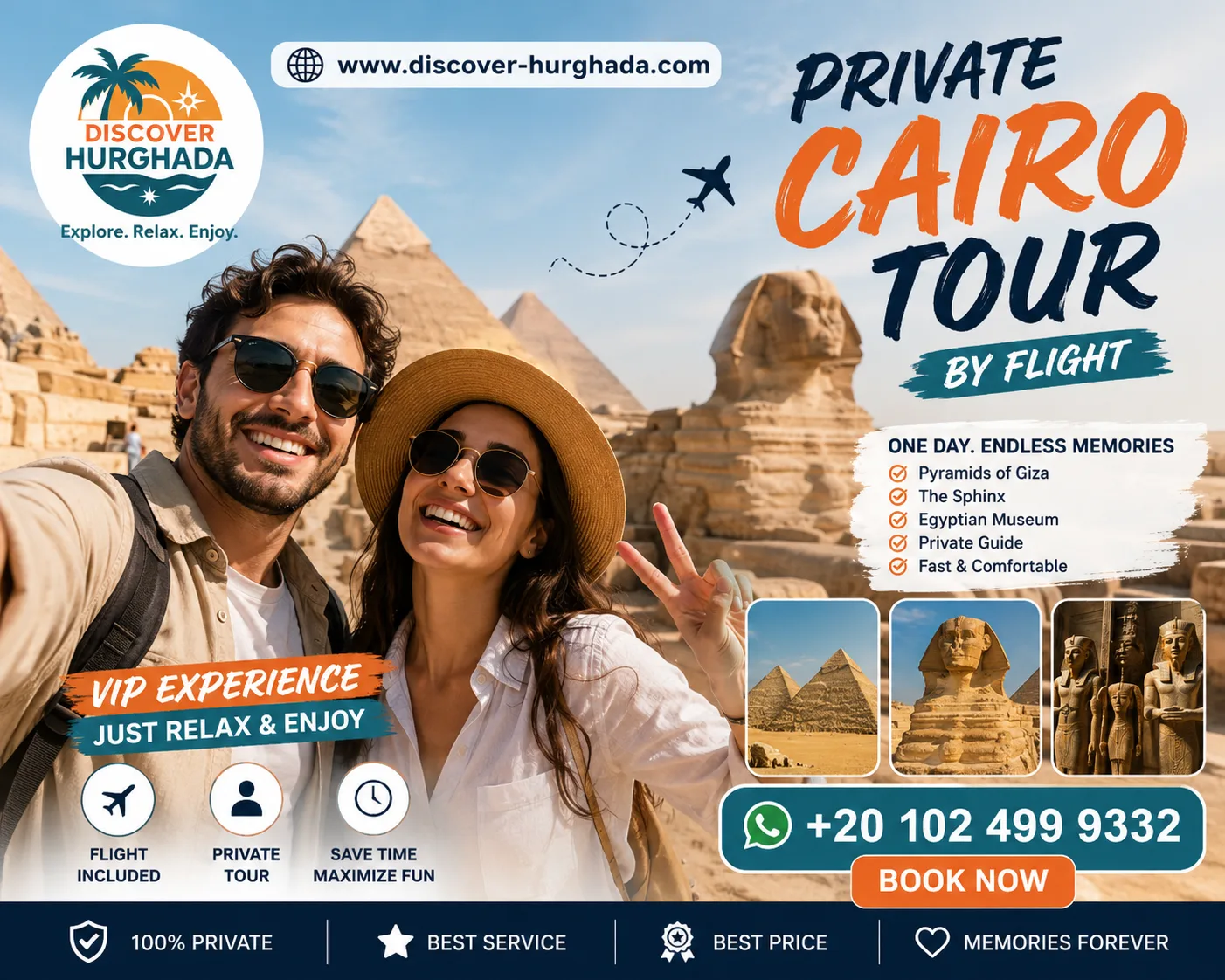 Private Cairo tour by flight from Hurghada VIP excursion