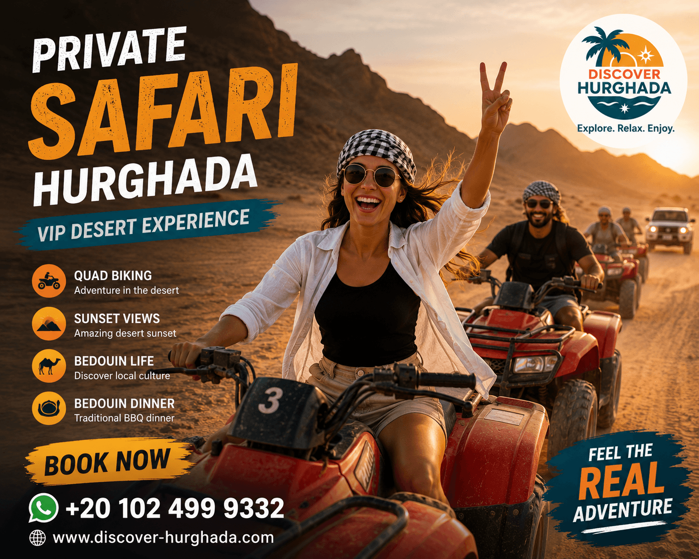 Private safari Hurghada quad bike desert excursion