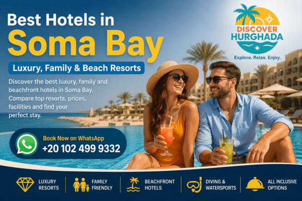 Compare the best hotels in Soma Bay including luxury resorts, family hotels and beachfront accommodations with Discover Hurghada.